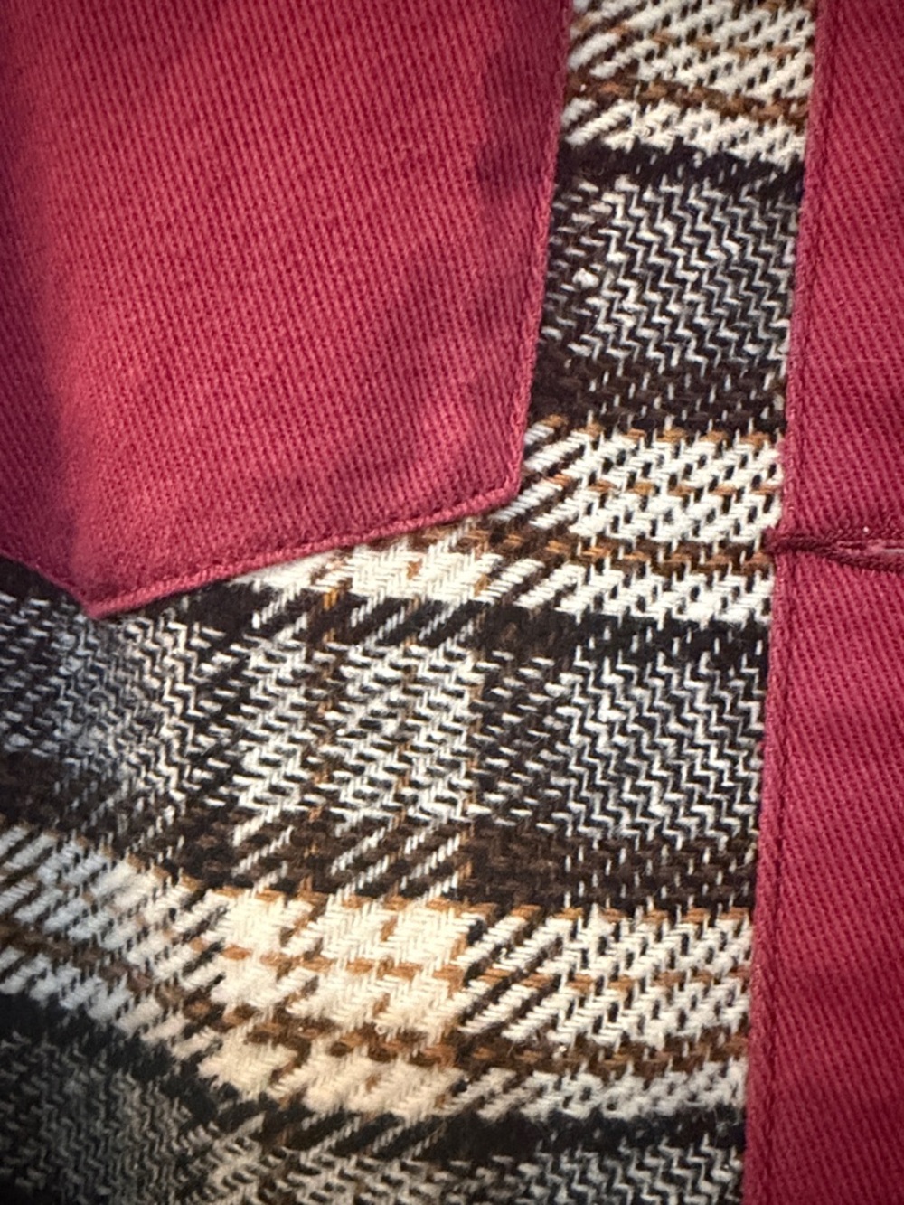 Red Plaid Button-Up Shacket - Picture 4 of 5